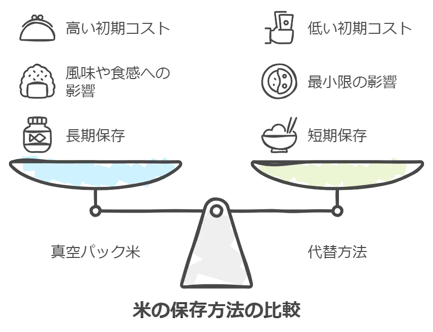 米の真空パックのデメリット